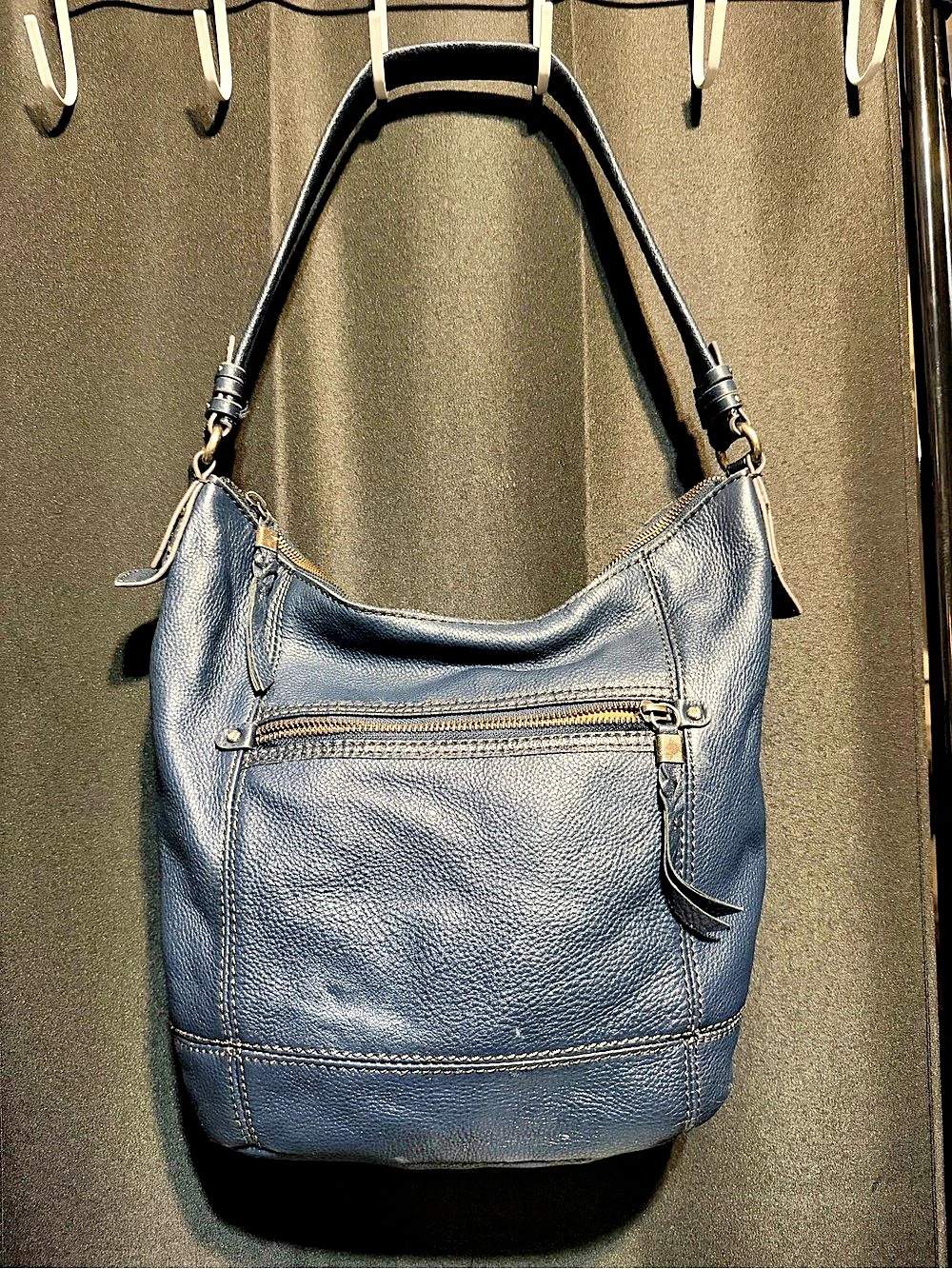The Sak Sequoia Hobo Blue Leather Bag